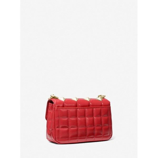 SoHo Small Studded Quilted Patent Leather Shoulder Bag