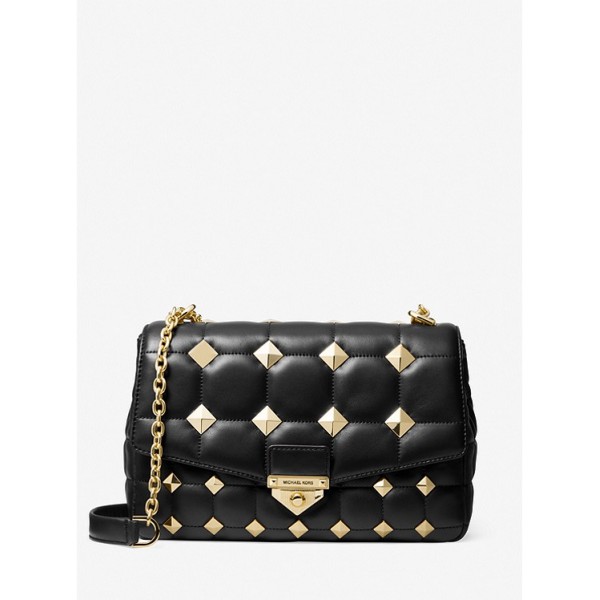 SoHo Extra-Large Studded Quilted Leather Shoulder Bag