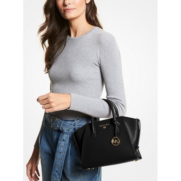 Avril Small Leather Top-Zip Satchel