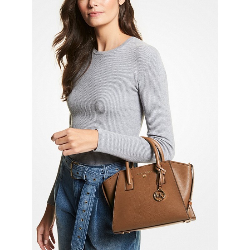 Avril Small Leather Top-Zip Satchel