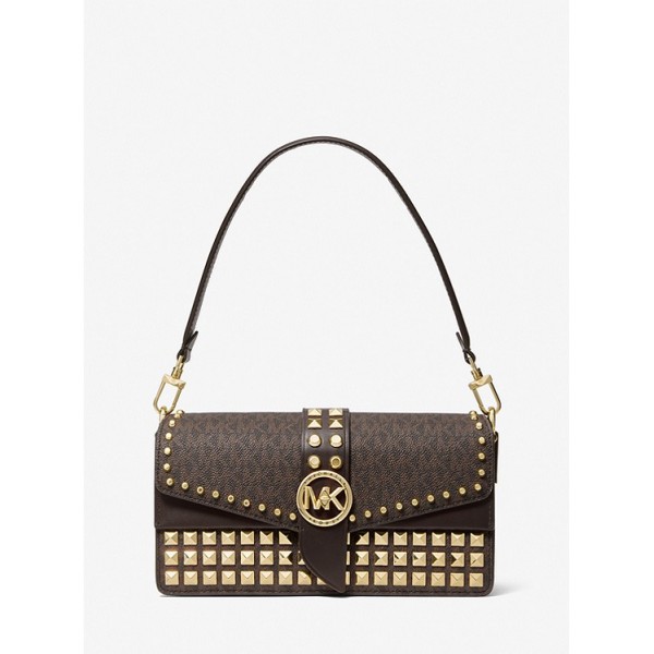 Greenwich Medium Studded Logo Shoulder Bag