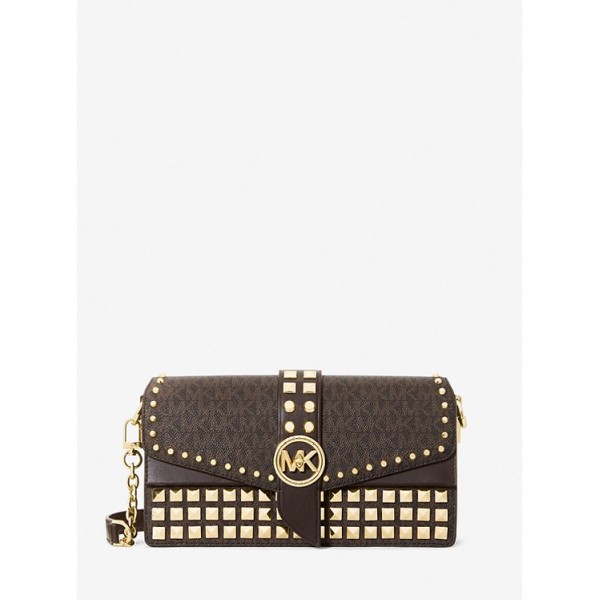 Greenwich Medium Studded Logo Shoulder Bag