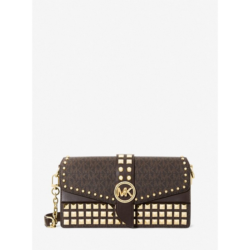 Greenwich Medium Studded Logo Shoulder Bag