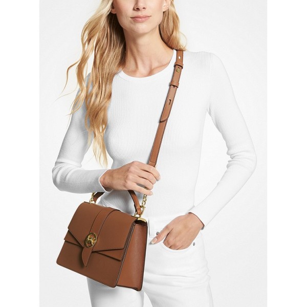 Greenwich Medium Saffiano Leather Satchel