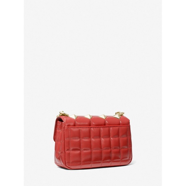 SoHo Small Studded Quilted Patent Leather Shoulder Bag