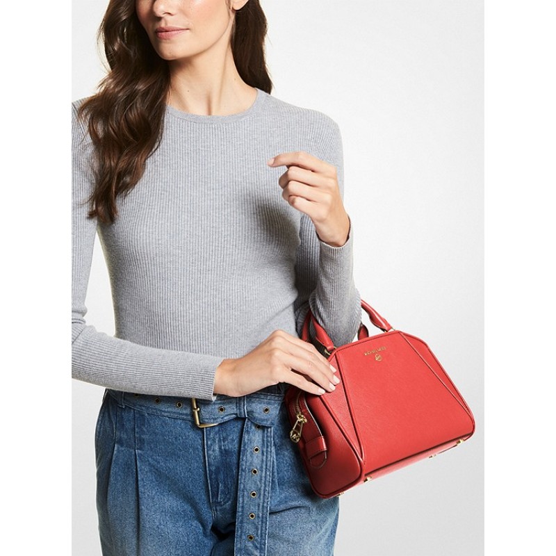 Cleo Small Saffiano Leather Satchel