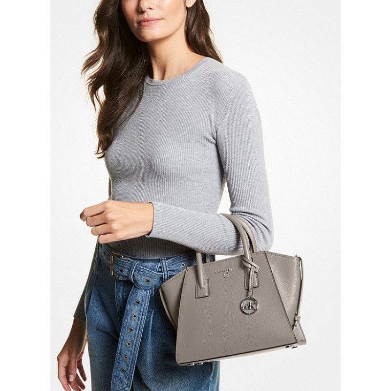 Avril Small Leather Top-Zip Satchel