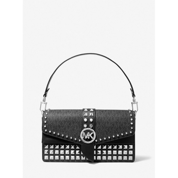 Greenwich Medium Studded Logo Shoulder Bag