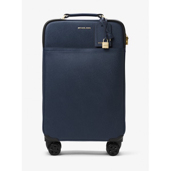 Large Saffiano Leather Suitcase