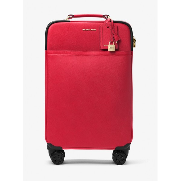 Large Saffiano Leather Suitcase