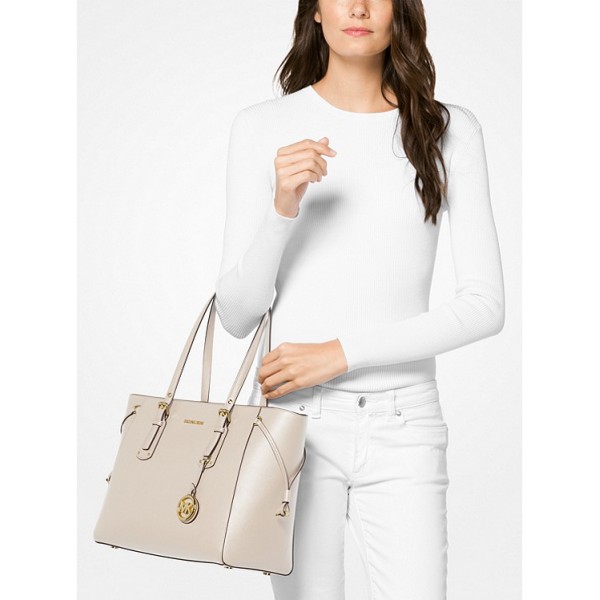 Voyager Medium Crossgrain Leather Tote Bag