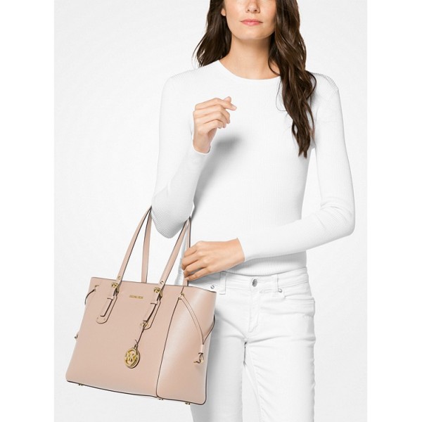 Voyager Medium Crossgrain Leather Tote Bag