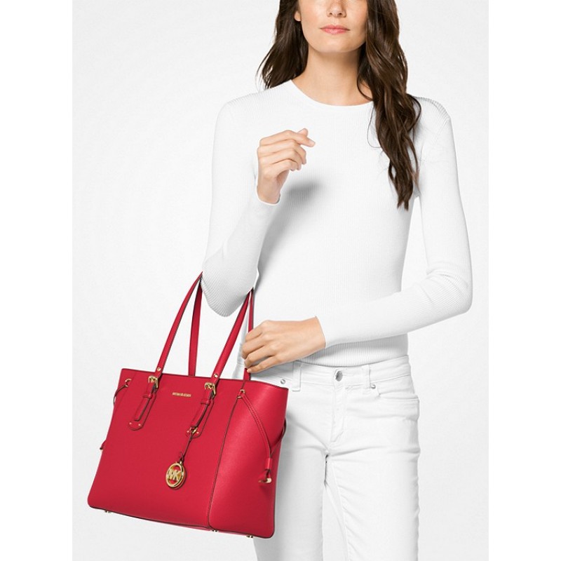 Voyager Medium Crossgrain Leather Tote Bag