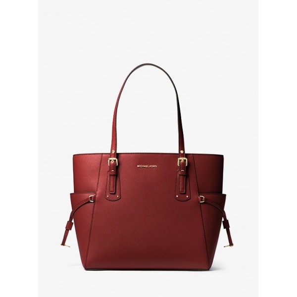 Voyager Small Crossgrain Leather Tote Bag