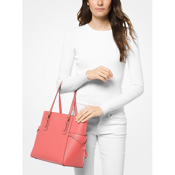 Voyager Small Crossgrain Leather Tote Bag