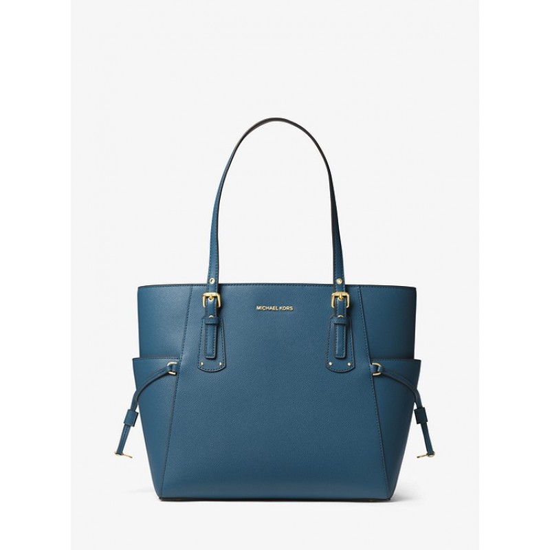 Voyager Small Crossgrain Leather Tote Bag