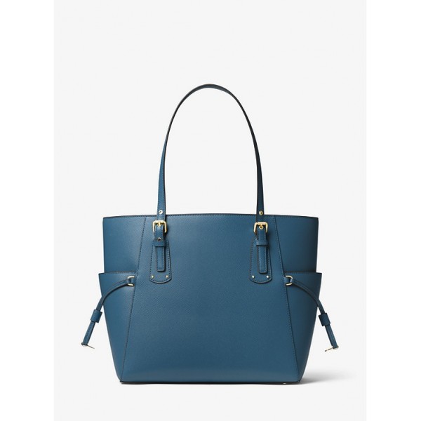 Voyager Small Crossgrain Leather Tote Bag