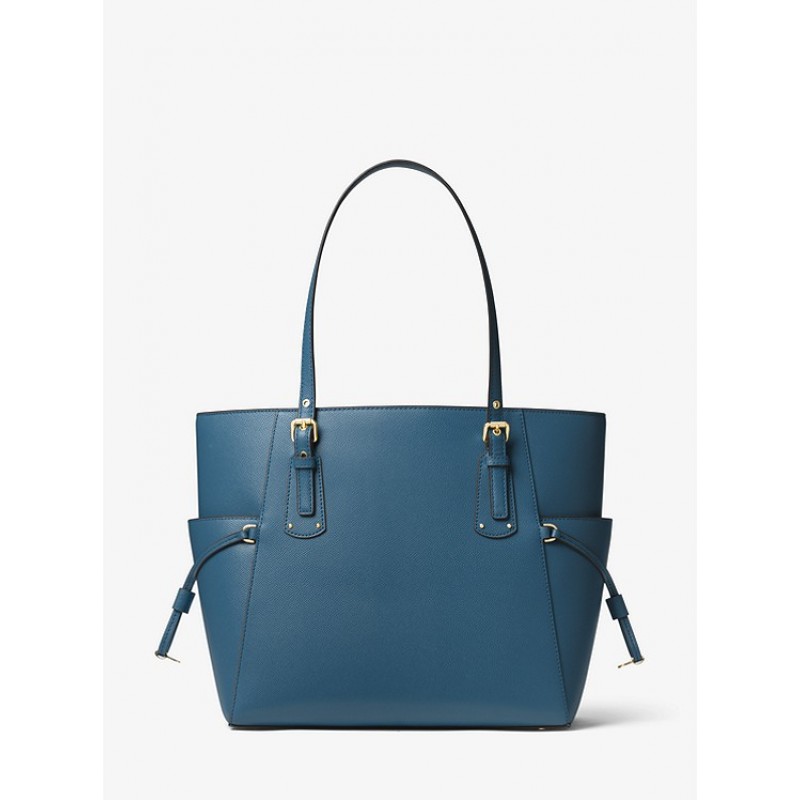 Voyager Small Crossgrain Leather Tote Bag