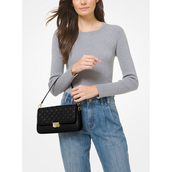 Bradshaw Small Woven Leather Shoulder Bag