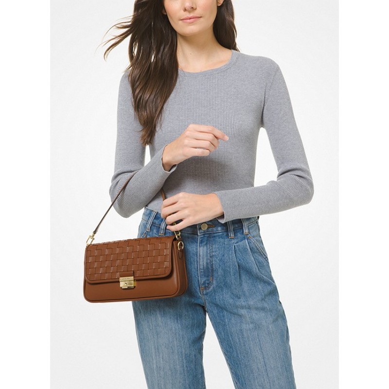 Bradshaw Small Woven Leather Shoulder Bag