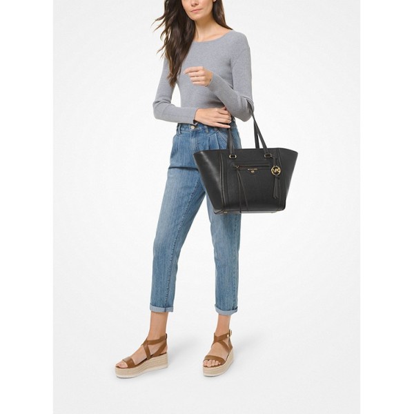 Carine Medium Pebbled Leather Tote Bag