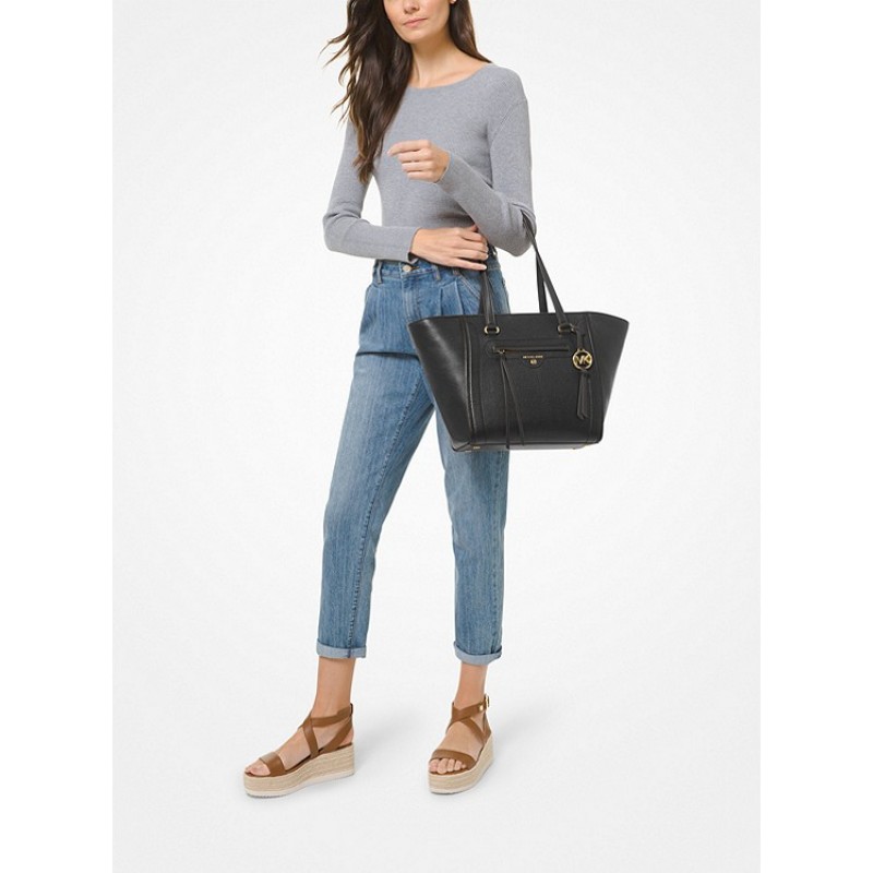 Carine Medium Pebbled Leather Tote Bag