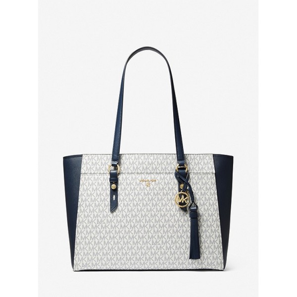 Sullivan Large Logo and Leather Tote Bag