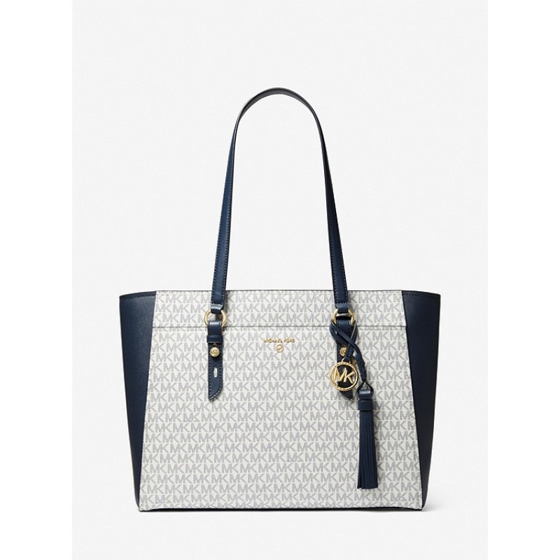 Sullivan Large Logo and Leather Tote Bag