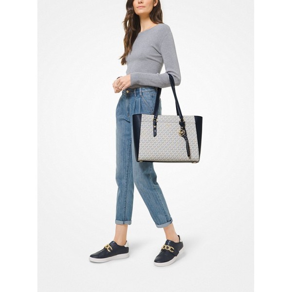 Sullivan Large Logo and Leather Tote Bag