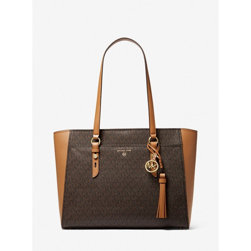 Sullivan Large Logo and Leather Tote Bag