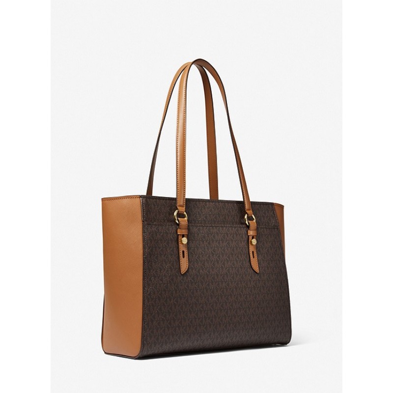 Sullivan Large Logo and Leather Tote Bag