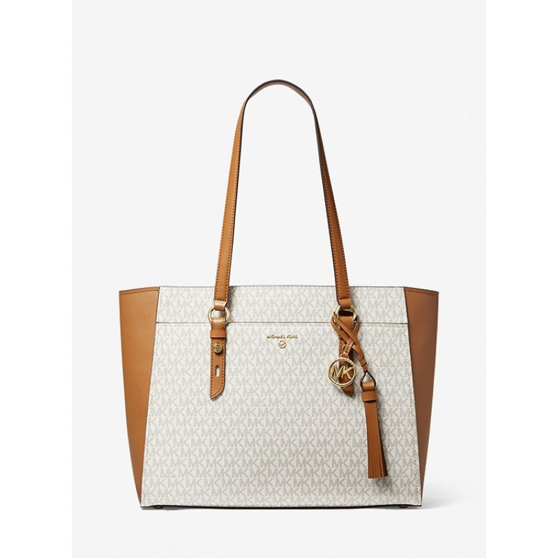 Sullivan Large Logo and Leather Tote Bag