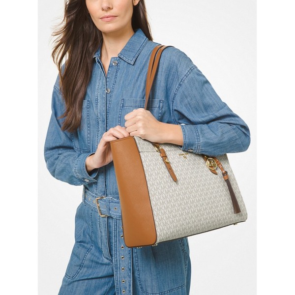 Sullivan Large Logo and Leather Tote Bag