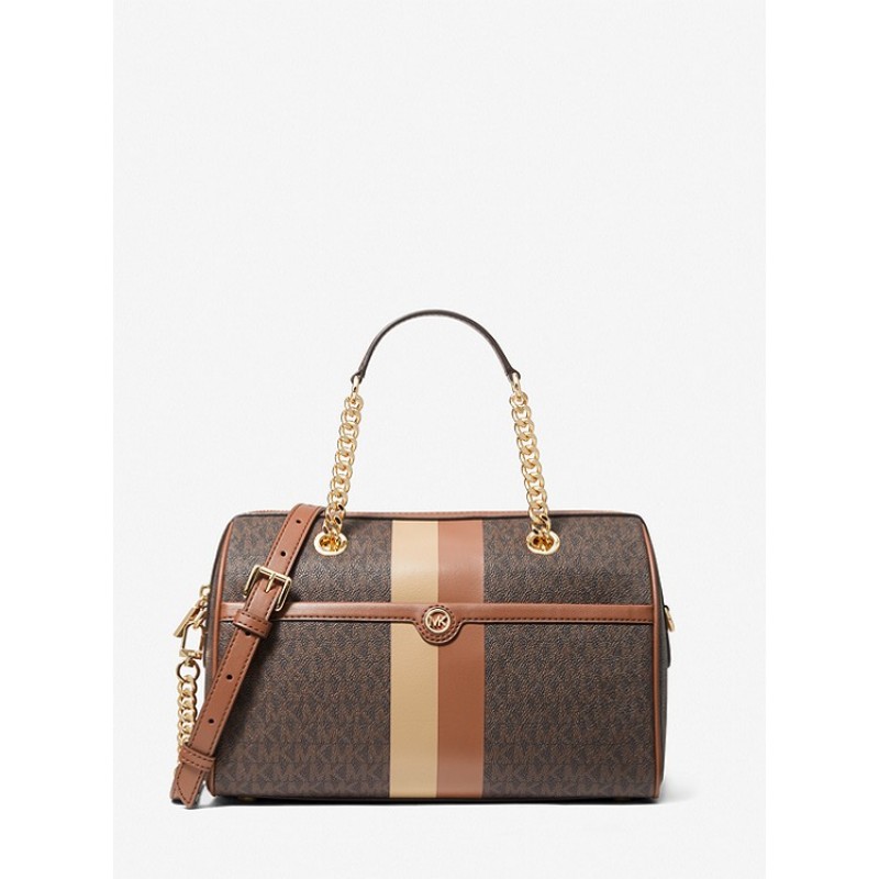 Blaire Medium Logo Stripe Satchel