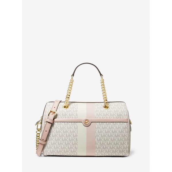 Blaire Medium Logo Stripe Satchel