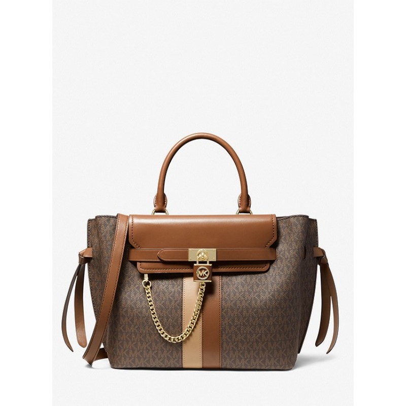 Hamilton Legacy Large Logo Stripe Belted Satchel