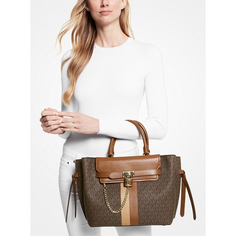 Hamilton Legacy Large Logo Stripe Belted Satchel