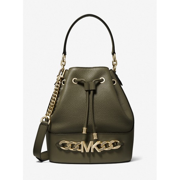 Devon Medium Pebbled Leather Bucket Bag