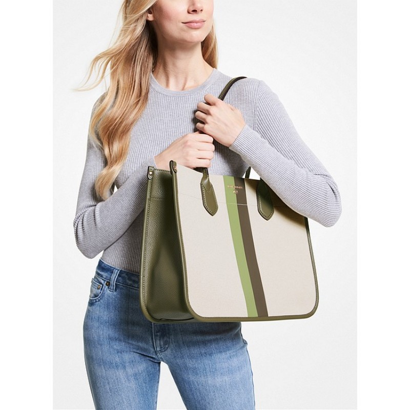 Heidi Large Stripe Canvas Tote Bag