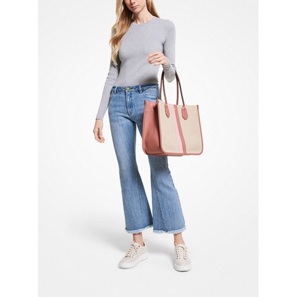 Heidi Large Stripe Canvas Tote Bag