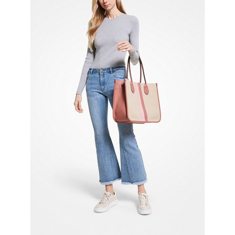 Heidi Large Stripe Canvas Tote Bag