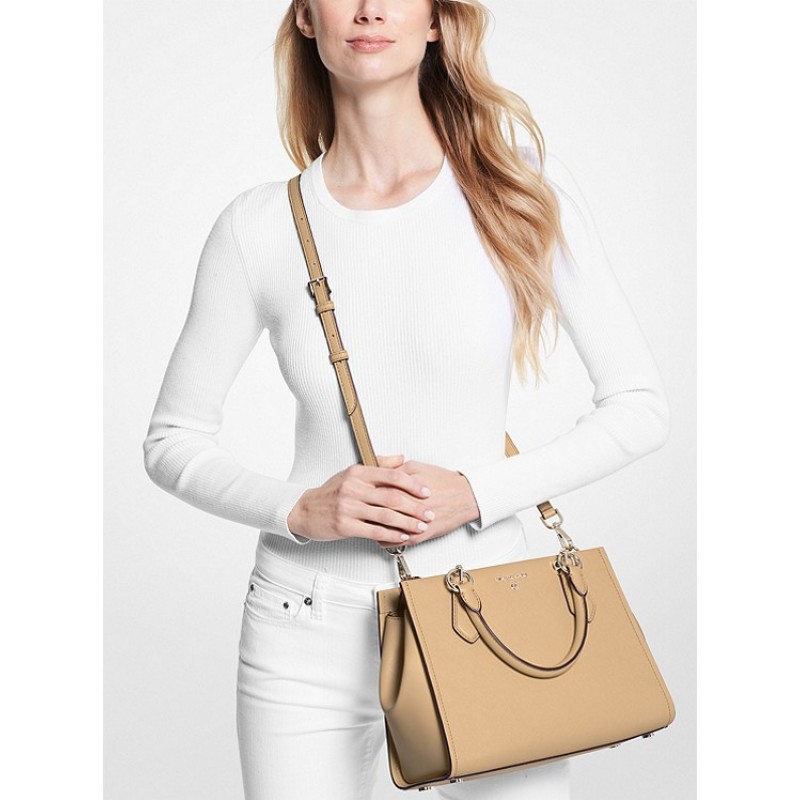 Marilyn Medium Saffiano Leather Satchel