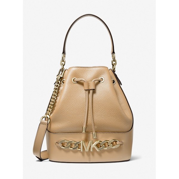 Devon Medium Pebbled Leather Bucket Bag