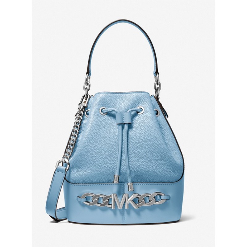 Devon Medium Pebbled Leather Bucket Bag