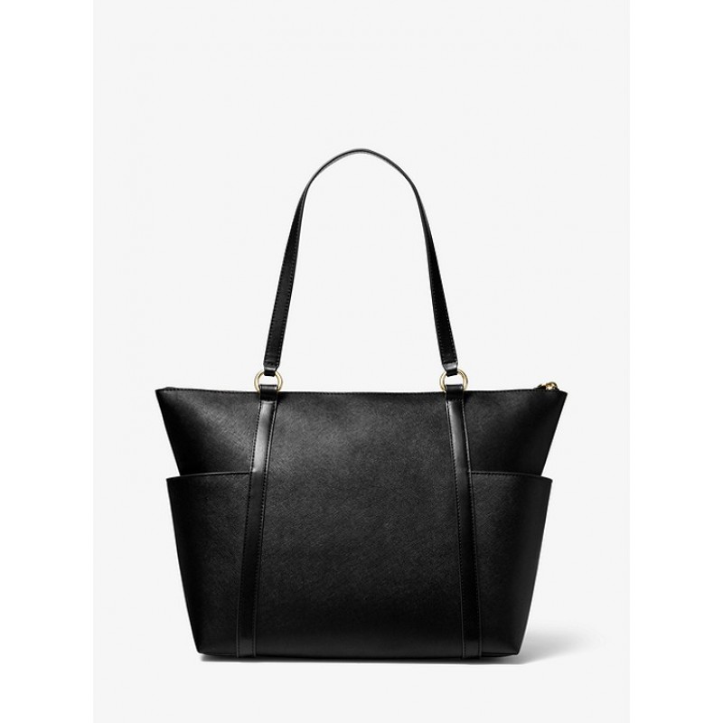 Sullivan Large Saffiano Leather Top-Zip Tote Bag