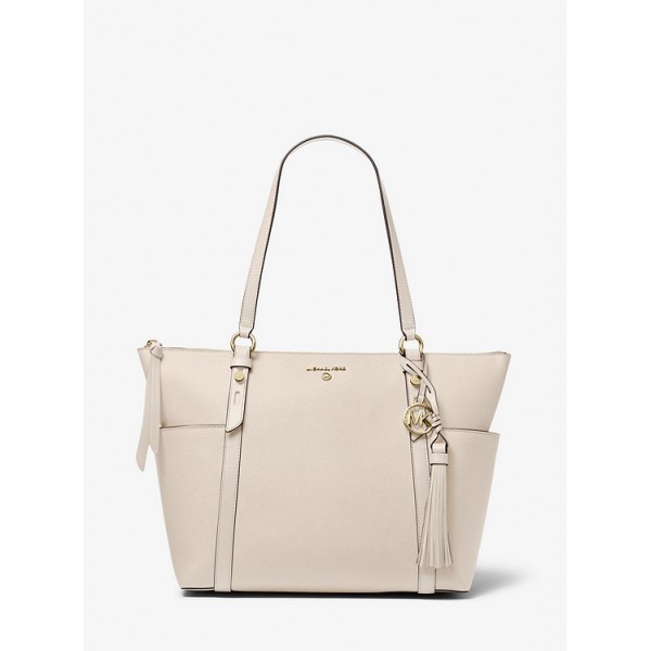 Sullivan Large Saffiano Leather Top-Zip Tote Bag