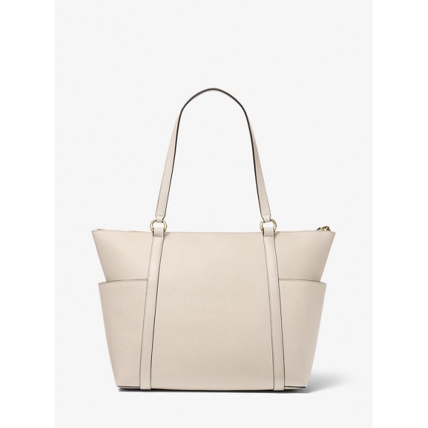 Sullivan Large Saffiano Leather Top-Zip Tote Bag