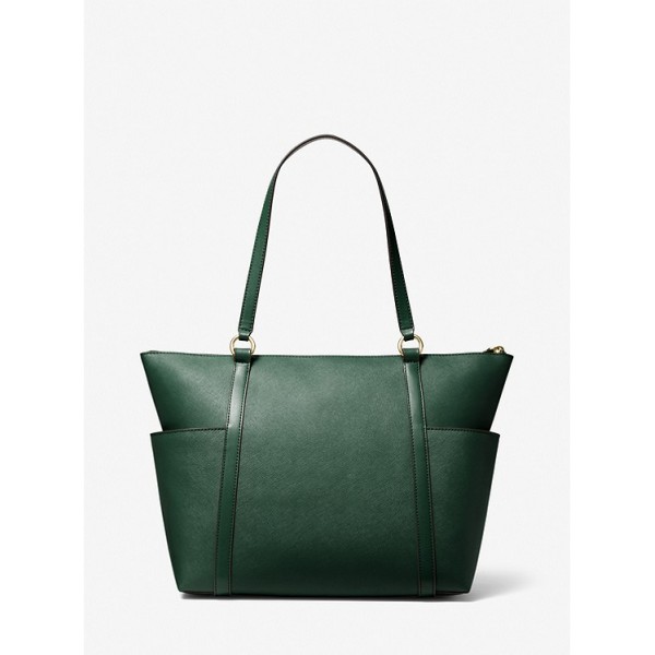 Sullivan Large Saffiano Leather Top-Zip Tote Bag