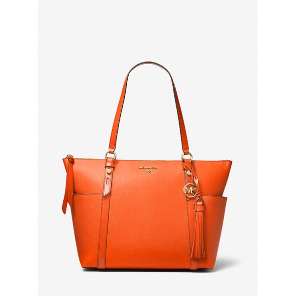 Sullivan Large Saffiano Leather Top-Zip Tote Bag