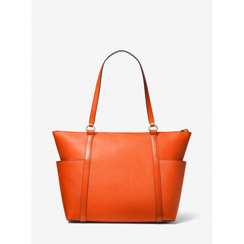 Sullivan Large Saffiano Leather Top-Zip Tote Bag